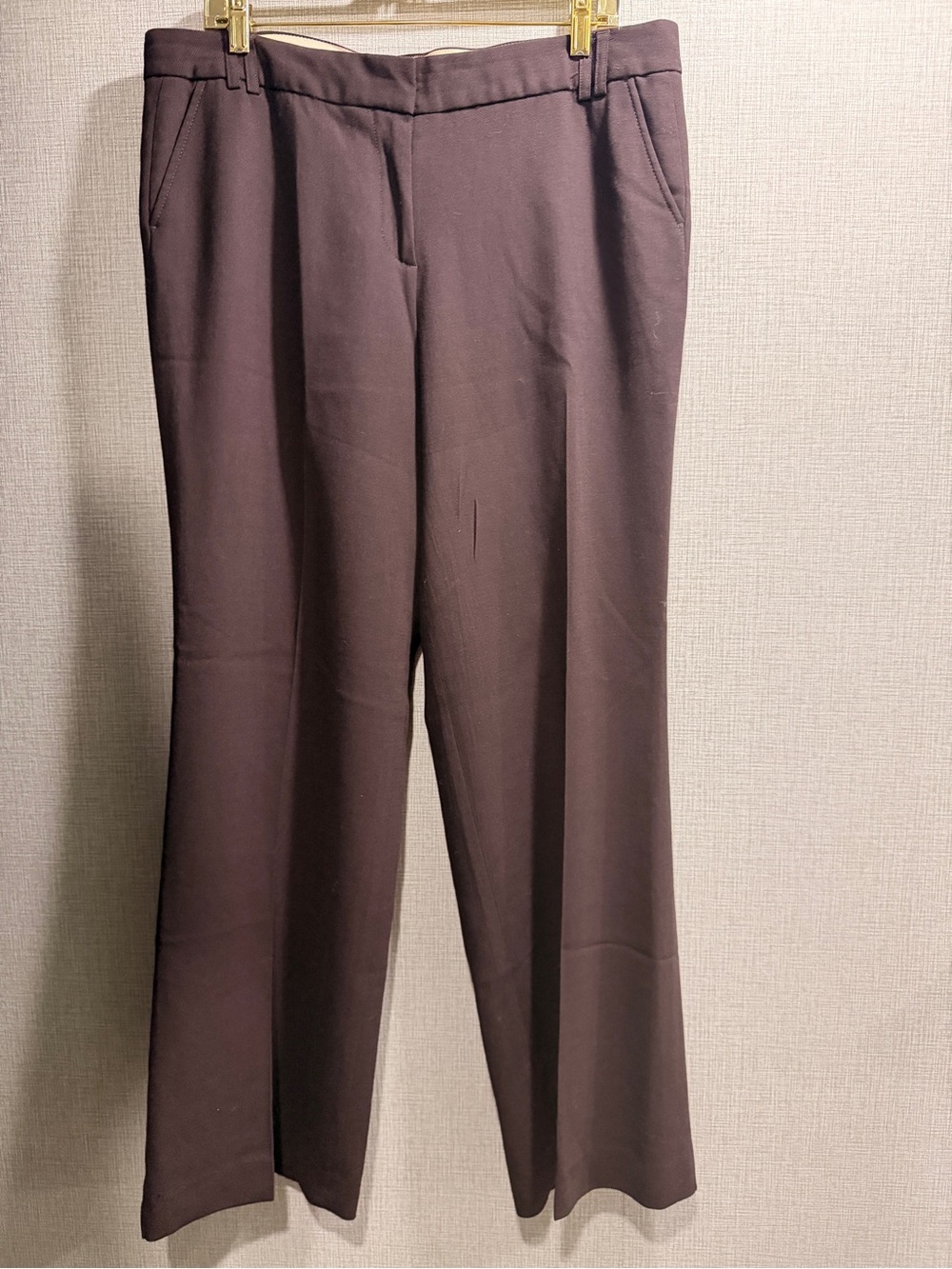 J. Crew Dark Brown Low Rise Wide Leg Lined Trouser Pant Size 14